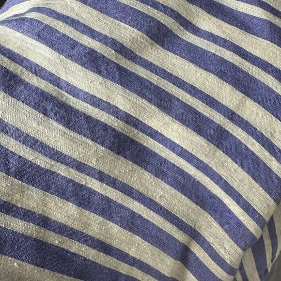 Doen  Marne Blue Villandry Striped Khadi Silk Voile Short Mini Dress Medium - Picture 12 of 12